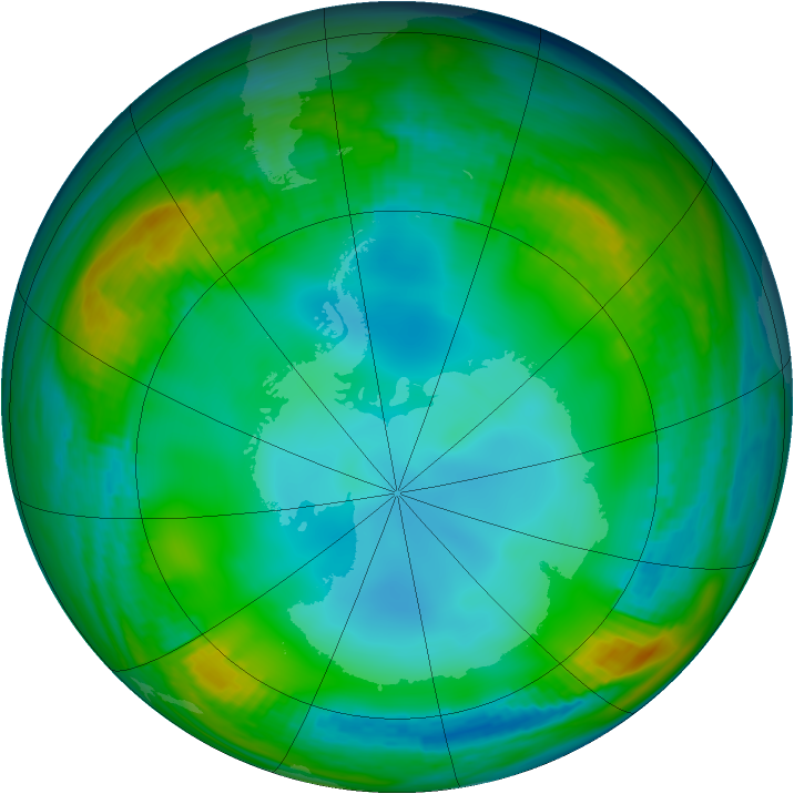 Antarctic ozone map for 15 June 1983